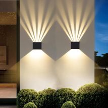 Moderne Led-wandleuchte Für Den Innenbereich, 2er-pack, Aluminium-wandleuchte, 3000k Warmweiß, Ip65 Wasserdicht, Für Schlafzimmer, Wohnzimmer, Flur 