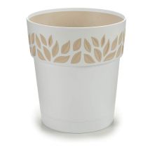 Vaso Cloe Redondo Ris – 25 cm altura x 25 cm diámetro – Plástico resistente – Ideal para exteriores con reserva de agua