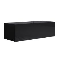 Muebles Bonitos - Mobile Tv Sospeso Mobile Da Soggiorno Porta Tv Salotto Stilo Moderno 1 Anta 100x30x40cm Modello Luke H1 Nero Finitura Lucida