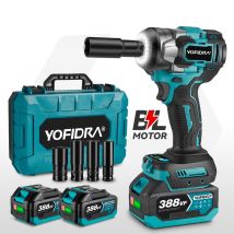 Onevan - Llave De Impacto Con Batería De 700 Nm, 1/2' Pistola De Impacto Bateria Brushless Con 2 Baterías, 4 Enchufes Destornillador De Impacto Para 