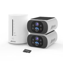 Anran - Videoüberwachungssets Solar Überwachungskamera Aussen Akku Mit Basisstation 4mp, Farbige Nachtsicht, Zentrale Verwaltung & Speicherung, 64gb 