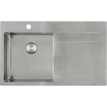 Caressi - Solido Edelstahlspüle Capp40abl Spülbecken Mit Abtropfteil Rechts, Nahtloses Becken, Unterbau Ab 500mm, 860x520mm
