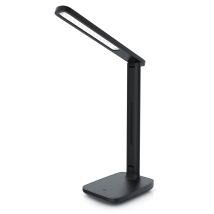 Brandson - Led Schreibtischlampe Mit 3 Helligkeitsstufen, Leder-design, 42 Leds Dimmbar, 3 Farbtemperaturen, Sensor Touch, Mit Netzteil, Schwarz