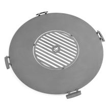 Barbecue Piastra Per Braciere In Acciaio Inox Da 78 Cm Con Griglia Da 36 Cm E 4 Manici