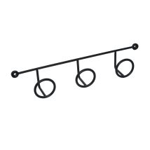 Kleiderständer 3 Köpfe schwarz – Kleiderhaken aus Metall – Wandmontage – Stahl – modernes Design