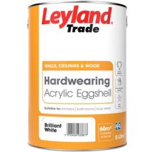 Leyland - Trade Acrylic Hardwearing Eggshell - Brilliant White - 750ml