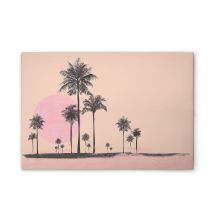 Leinwandbild Miami Strand Rosa Beige M1-no.51057 - Kunstdruck Auf Leinwand In Orange Rosa - Wandbild 60 X 40 Cm
