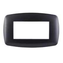 Ettroit Bticino Livinglight Kompatible Platte 4 Schlanke Kunststoffmodule, Dunkle Stahlfarbe - Ln87407