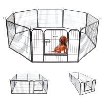 Paitsy - Parque Para Perros, Cachorros Y Conejos Gardeo80x60x8, 8 Paneles De 80x60cm, 2,56m2, Modular, Para Interior Y Exterior, Plegable, Garantía De