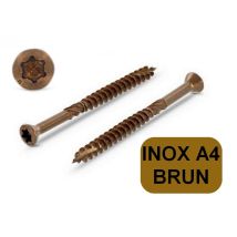 200 Vis Terrasse Inox A4 Brunie Tête Réduite Décorative Torx Tx25 Autoforeuse 5 X 60 Mm