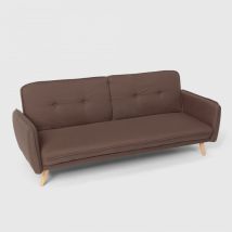 Modus Sofà – Canapé Convertible 3 Places Clic Clac En Tissu Merida – Dossier Inclinable – Dimensions 186x85x80 Cm – Couleur Marron