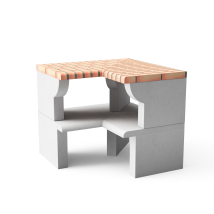 Módulo De Esquina Maipu Plus Xl Para Barbacoa De Obra Prefabricada (gris, Naranja - 95 X 58 X 58 Cm) - Uso En Exteriores - Movelar