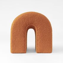 Shyfoy – Unique Orange Footstool – 43.2cm x 43.2cm x 43.2cm – Soft Teddy Velvet Upholstery – Dense Sponge Filling