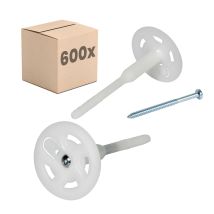 Protektor Cheville À Vis Pour Isolants Cheville Etics Pour L'Isolation Des Façades - 12cm, 600 Pièce, Blanc
