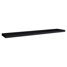 Mensola Da Muro, Mensola Tamburata, Scaffale Legno, Mensola Da Parete, Nero, 120x25x5 Cm - Minerva