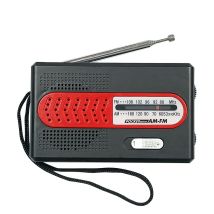 Radio portátil AM/FM Kuken – Sonido claro – Antena telescópica – Funciona con 2 pilas AA – Dimensiones: 95x60 mm