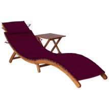 Lettino Prendisole Sedia A Sdraio Lettino Prendisole Letto Da Giardino Mobili Da Esterno Per Patio Con Tavolo E Cuscino Legno Di Acacia 020012631