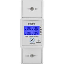 5-80a 230v 50hz Single Phase Energy Meter Lcd Backlight Single Phase Energy Meter, Dds015 Din Rail Mount Kwh Meter, Watt Kwh Meter(230v 5-80a 50hz)