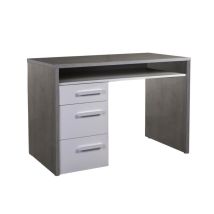 Scrivania Con Cassetti In Legno Da Ufficio E Stanzetta 110 Cm Postazione Porta Pc -cemento