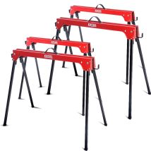 2 X Excel Twin Pack 5157 Compact Folding Steel Saw Horse Heavy Duty Up To 500kg