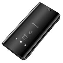 Cofi1453 Smart View Spiegel Mirror Smart Cover Schale Etui Kompatibel Mit Samsung Galaxy A50 (a505f) Schutzhülle Tasche Case Schutz Clear Schwarz