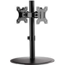 Techly Soporte De Escritorio Negro Mate Para Monitores Dobles