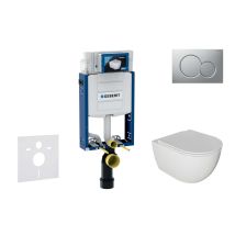 Combifix - Set Con Modulo Di Installazione, Vaso Wc Oudee E Copriwater Softclose, Placca Di Comando Sigma01, Cromo Opaco Smaltato Sani15ca1117 - 