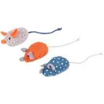 Flamingo Pet Products - Jouet Chat Lot De 3 Souris Floera 14 Cm Avec Catnip - Flamingo