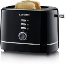 Tostadora Automática Compacta - Severin - At4321 - 850 W - 2 Ranuras Para Hasta 2 Rebanadas - Ajuste De Dorado - Negro