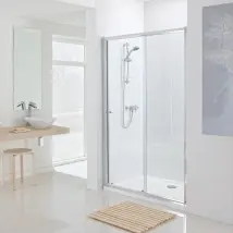 Lakes Sliding Shower Door 1000mm Chrome Alterna 1830mm For Alcove