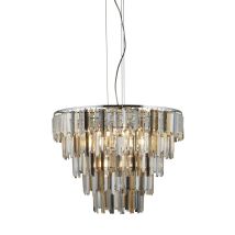 Pendelleuchte Hängeleuchte Deckenleuchte Glas Chrom Bernstein Wohnzimmerleuchte
