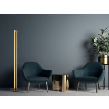 Led Design Stehlampe Texel Schmal Stufenweise Dimmbar Schwarz / Gold, H: 134cm