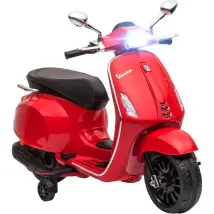 Vespa Sprint Elettrica Per Bambini 12v Rossa Luci Led Moto Scooter