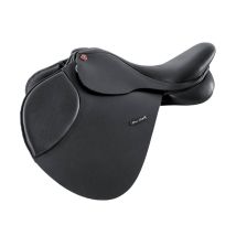 17,5", Noir: Selle De Saut En Cuir Siena Avec Supports Réglables Et Bandeau Interchangeable