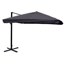 Ombrellone Parasole Decentrato Hhg-979 3x3m Con Volante Antracite Girevole Senza Base