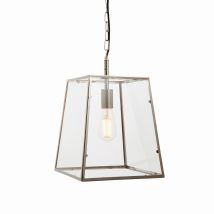 Endon Lighting Hurst - Lampadario In Nichel Lucido E Vetro Trasparente 1 Luce Dimmerabile Ip20 - E27