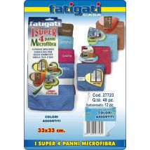 4 Panni Microfibra 33x33cm. - Super
