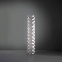 Linea Zero - Lampada Da Terra Moderna 3 Luci Prisma In Polilux Silver H122 Made In Italy