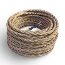 Amarcords - Cavo Elettrico Tessile Colore Juta, Trecciato, Juta, 20 Metri, A 2 Conduttori 2x0,75 - Filo Rivestito In Tessuto Colorato Vintage Per 