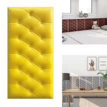 Yellow 3d Anti-collision Decorative Wall Stickers For Interiors, Cushion, 30 X 60 Cm, 10 Pieces