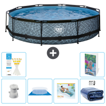 Exit-toys Piscina Exit Redonda - Efecto Piedra - 360x76 Cm - 7-piezas S345