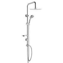 Colonne de douche thermostatique – Finition métal, Forme de la pomme haute, Matières, Forme du pommeau, Type de jet, Nombre jet(s), Longueur, Longueur