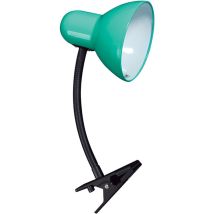 Lámpara de sobremesa clip con muelle 1xE27 Verde – 11,5cm largo – 24cm ancho – 27cm alto