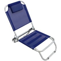 Spiaggina Regolabile In Alluminio Blu - 56x47x20/72 Cm