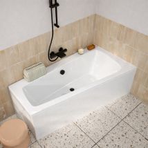 Pack Bañera Asimétrica Izquierda 160x85x54cm Con Faldón Blanco Brillante