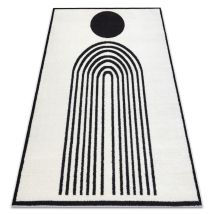Modern Teppich Mode 8597 Geometrisch Creme / Schwarz Beige 160x220 Cm