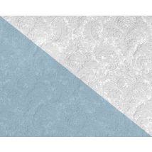 Edem - Carta Da Parati Floreale 83006br60 Carta Da Parati Tnt Verniciabile Strutturata Con Ornamento Opaca Bianco 26,50 M2