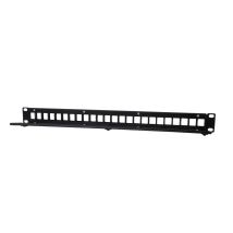 Pannello Frontale 19' Phasak 1u Per Connettori Keystone 24 Con Organizzatore Di Cavi Utp, Montabile A Rack, Nero, Robusto E Di Facile Installazione
