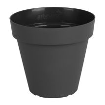 Syntilor – Maceta Capri 40 cm Antracita – Plástico reciclado – Sistema de drenaje – Ideal para balcones y terrazas