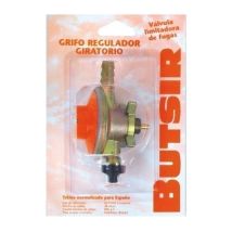 Grifo regulador giratorio para bombonas de gas Butsir – 1,5 metros de manguera – Incluye 2 abrazaderas – Color naranja
